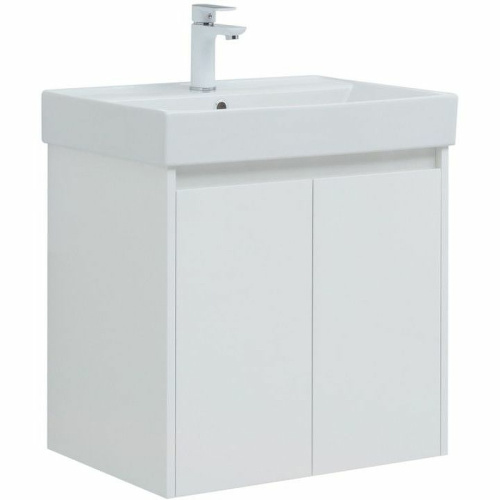 картинка Тумба с раковиной Aquanet Nova Lite 60 302523 подвесная Белый глянец от магазина Сантехстрой