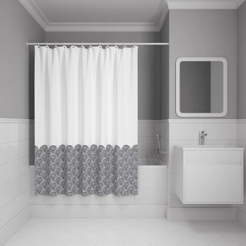 картинка Штора для ванной, 200x180 см, Полиэстер, серый, IDDIS (BW01P18i11) от магазина Сантехстрой