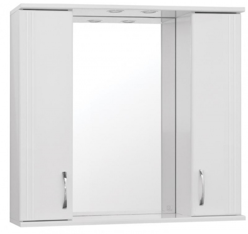 картинка Зеркало со шкафом Style Line Эко стандарт Панда 80 С с подсветкой Белый глянец от магазина Сантехстрой