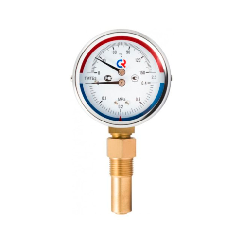 картинка Термоманометр РОСМА ТМТБ-31Р.2 80мм (0-120С), (0-0,4МРа), G1/2, класс точности 2.5 от магазина Сантехстрой