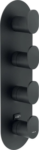 изображение up94104bm up термостатический смеситель для ванны 4 выхода (внешняя часть), матовый черный