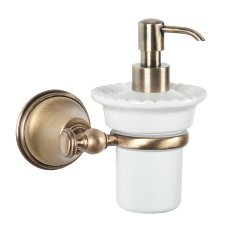 картинка TW Harmony 108, подвесной  дозатор для ж/мыла, керамический (белый), цвет держателя: бронза от магазина Сантехстрой