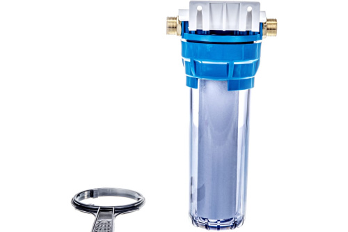 картинка Магистральный фильтр для воды со сменным картриджем Гейзер 1П прозрачный 3/4 32009 от магазина Сантехстрой