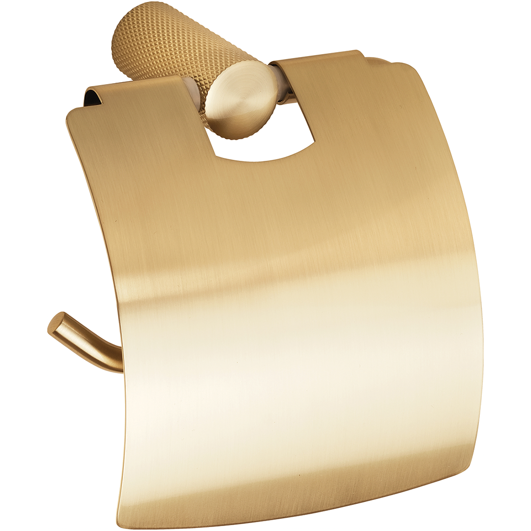 картинка AURIAДержатель для туалетной бумаги с крышкой, матововое золото-шампань от магазина Сантехстрой