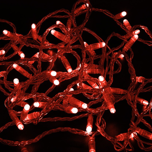 картинка Гирлянда Нить 10м,  постоянное свечение,  прозрачный ПВХ,  230В,  цвет Красный (нужен шнур питания 303-500-1) от магазина Сантехстрой