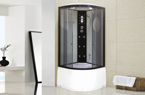 картинка Душевая кабина Niagara Ultra NG-1908-01 (90х90х220) высокий поддон(48см),черный,стекло тонированное,4 места от магазина Сантехстрой