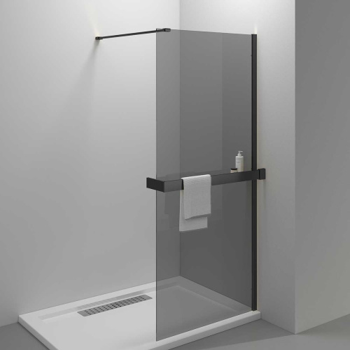 картинка Душевая перегородка Walk-In HR VSW-4HR900CGB, 900*2000, черный, стекло тонированное от магазина Сантехстрой
