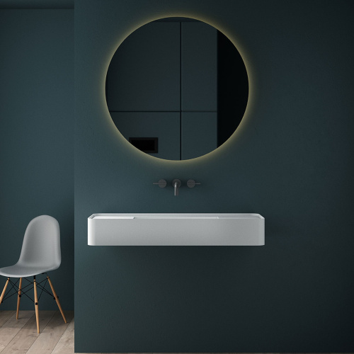 картинка Раковина Solid Surface Vincea VWB-6S380MW 1000*400*150, подвесная, цвет белый матовый от магазина Сантехстрой