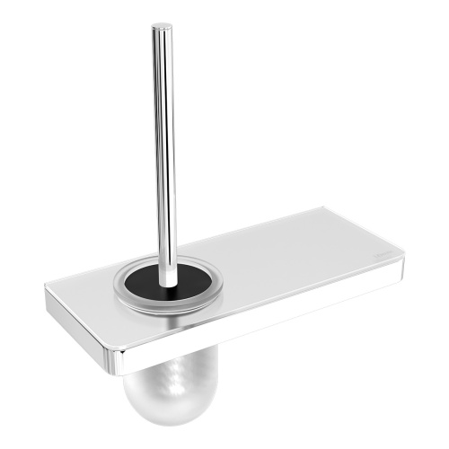 картинка Ёршик для унитаза Lemark GLASS LINE с держателем и полкой, хром/белое стекло (9761031) от магазина Сантехстрой