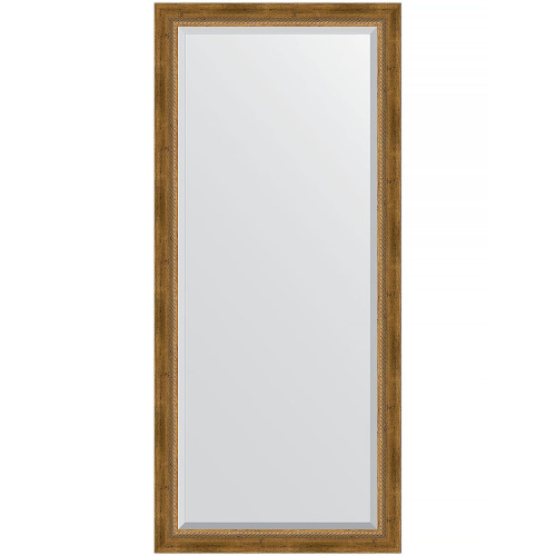 картинка Зеркало Evoform Exclusive 163х73 BY 3588 с фацетом в багетной раме - Состаренная бронза с плетением 70 мм от магазина Сантехстрой