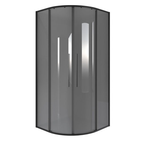 картинка Душ. ограждение NG-2826-34BLACK (90*90*195) полукруг, раздвижная, черный матовый, стекло тониров,1 м от магазина Сантехстрой