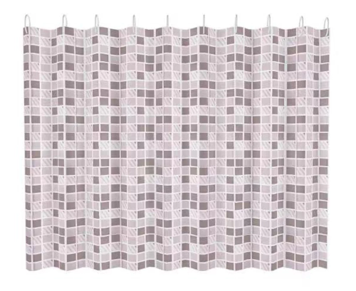 картинка Шторка для ванны FASHUN коричнево-бежевая плитка (A8816) от магазина Сантехстрой
