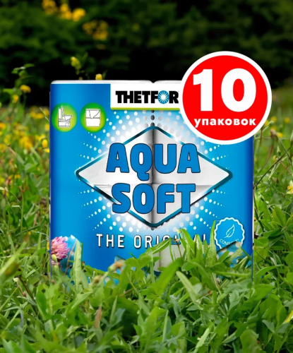 картинка Комплект - 10 упаковок Туалетная бумага для биотуалетов Aqua Soft от магазина Сантехстрой