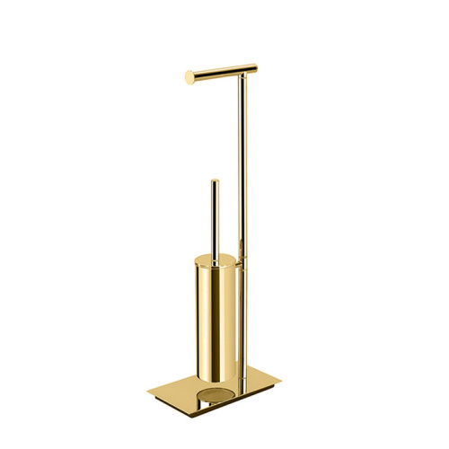картинка Colombo Square Стойка напольная с держателем т/б и ершиком, цвет: PVD золото матовое от магазина Сантехстрой