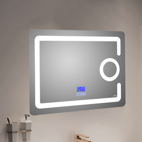 картинка Зеркало с LED-подсветкой MELANA-8060 подогрев/часы/космет.зеркало/Bluetooth (MLN-LED091B) от магазина Сантехстрой
