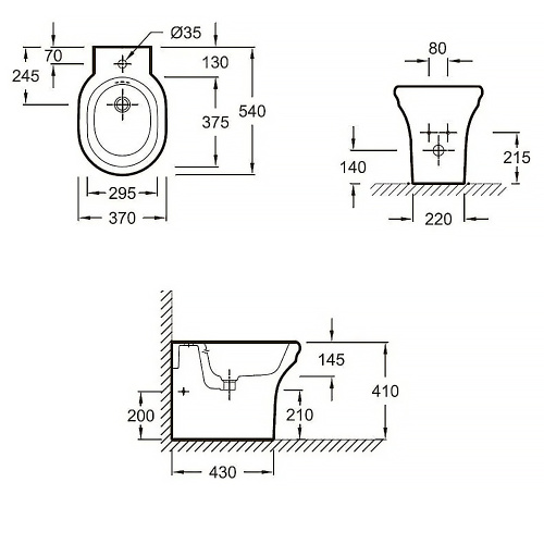 картинка Биде напольное Jacob Delafon Cleo белый (EBI0002-0) от магазина Сантехстрой