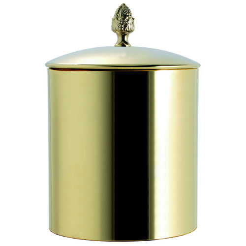 картинка TW SSS6501, ведро с крышкой диаметр 22*h29см, 10л, материал латунь, цвет: золото от магазина Сантехстрой