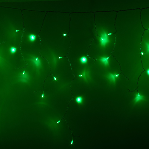картинка Гирлянда светодиодная Бахрома (Айсикл) 2,4х0,6м 88 LED ЗЕЛЕНЫЙ прозрачный ПВХ IP65 постоянное свечение 230В блок в комплекте NEON-NIGHT от магазина Сантехстрой