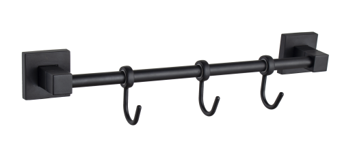 картинка Планка с крючками для ванной D-lin D288222-3 три крючка, черная от магазина Сантехстрой