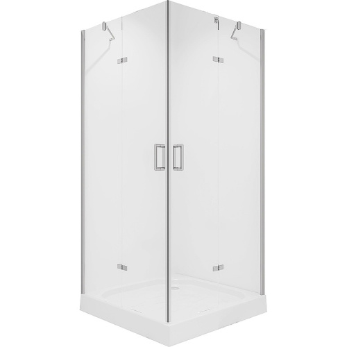 картинка Душевое ограждение Niagara Nova NG-6613-08 (90х90х195) квадрат,хром,двери распашные,стекло прозрачное,1 место от магазина Сантехстрой