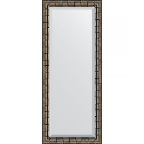 картинка Зеркало Evoform Exclusive 153х63 BY 1186 с фацетом в багетной раме - Серебряный бамбук 73 мм от магазина Сантехстрой