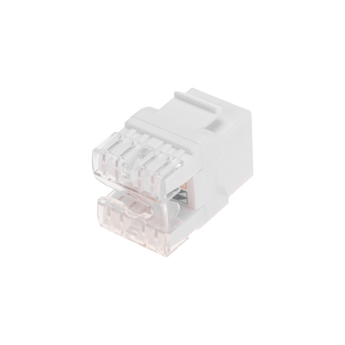 картинка Модуль Keystone Jack RJ-45(8P8C),  UTP неэкранированный,  CAT 5e,  тип 180 градусов,  белый REXANT PRO от магазина Сантехстрой