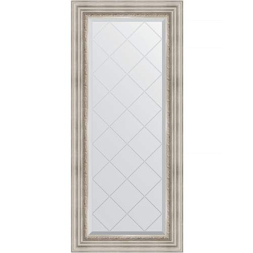 картинка Зеркало Evoform Exclusive-G 126х56 BY 4061 с гравировкой в багетной раме - Римское серебро 88 мм от магазина Сантехстрой