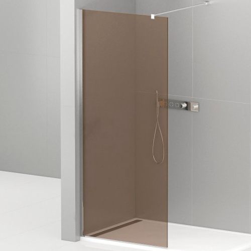 картинка Душевая перегородка Cezares Liberta 110 LIBERTA-L-1-110-120-BR-Cr профиль Хром стекло бронзовое от магазина Сантехстрой