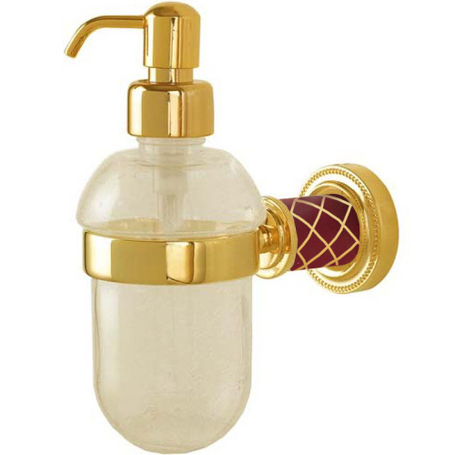картинка Дозатор для жидкого мыла Boheme Murano 10912-R-G Золото Рубиновый от магазина Сантехстрой