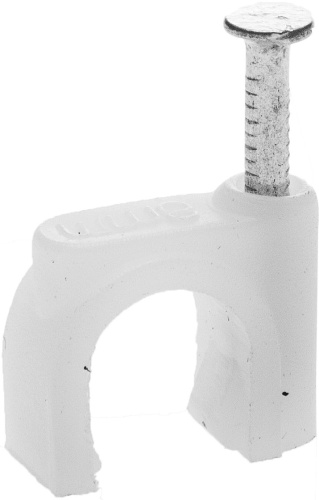 картинка Скоба-держатель для круглого кабеля, 4 мм, 100 шт, с оцинкованным гвоздем, STAYER от магазина Сантехстрой