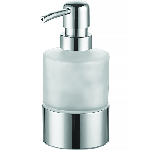картинка Дозатор жидкого мыла Azario NESSY стеклянный настольный, хром (AZ-128-C) от магазина Сантехстрой
