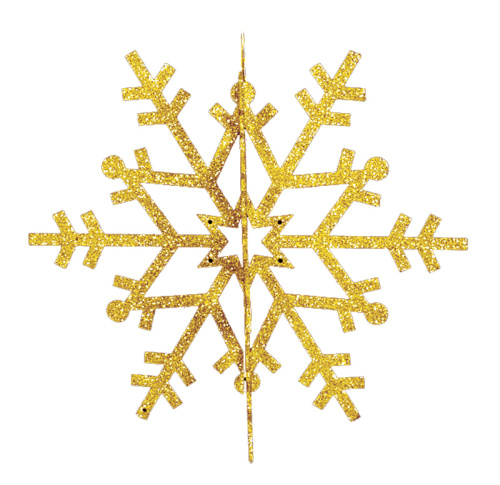 картинка Елочная фигура Снежинка резная 3D,  61 см,  цвет золотой от магазина Сантехстрой