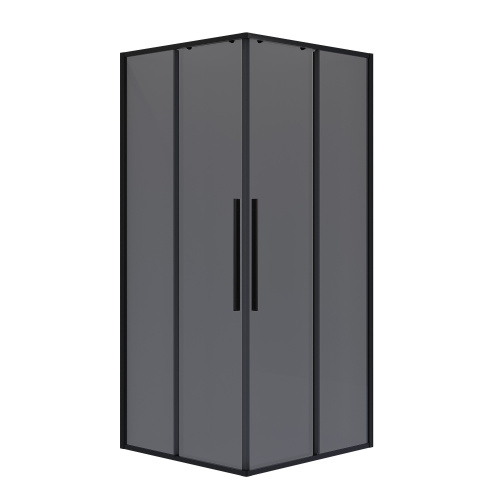 картинка Душ. ограждение NG-2822-34BLACK (80*80*195) квадрат, раздвижная, черный матовый, стекл тонирован,1 м от магазина Сантехстрой