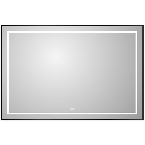 картинка Зеркало BelBagno Kraft 120 SPC-KRAFT-1200-800-LED-TCH-WARM-NERO с подсветкой Черное с сенсорным выключателем и подогревом от магазина Сантехстрой