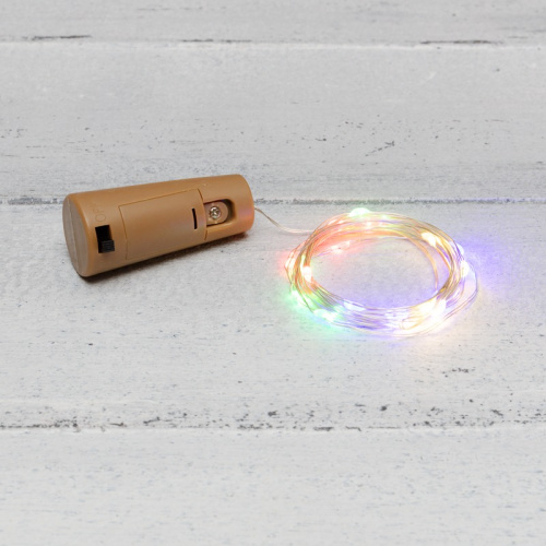 картинка Гирлянда Роса с пробкой 2 м,  20 LED,  цвет свечения мультиколор,  3хLR44 в комплекте NEON-NIGHT от магазина Сантехстрой