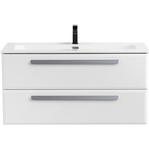 картинка Тумба под раковину Cezares Eco-Cer-N 100 ECO-CER-N-1000-2C-SO-BL подвесная Bianco Lucido без ручек от магазина Сантехстрой