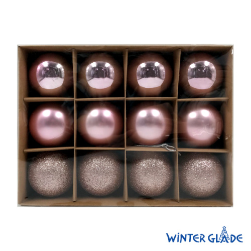 картинка Набор ёлочных шаров Winter Glade, пластик, 6 см, 12 шт, розовый микс от магазина Сантехстрой
