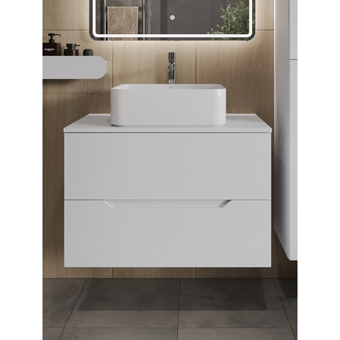 картинка Тумба с раковиной подвесная Orange Line Li-80TuwMDF+B02-460W 80 см, белый от магазина Сантехстрой