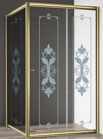 картинка Боковая стенка Cezares GIUBILEO-100-FIX-CP-G-L прозрачное с матовым принтом от магазина Сантехстрой