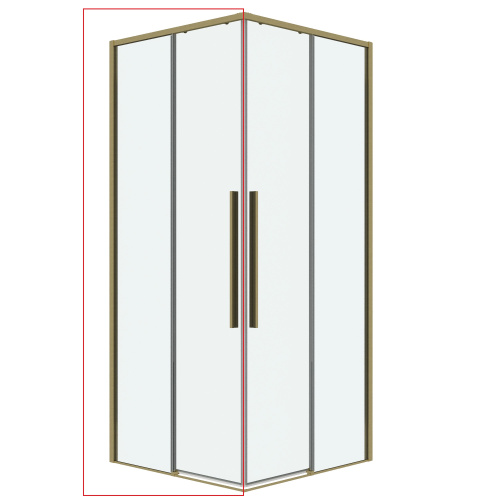 картинка 1/2 душ.ограждения 1/2.К33.01.11.32.00 Galaxy (110*195) золото сатин, стекло прозрачное, 1 место от магазина Сантехстрой
