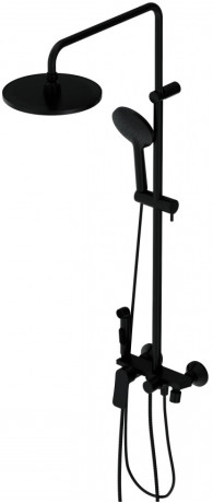 картинка 977770300 Jupiter, ДС с ванно-душевым смесителем-полкой и гиг.душем, черный от магазина Сантехстрой