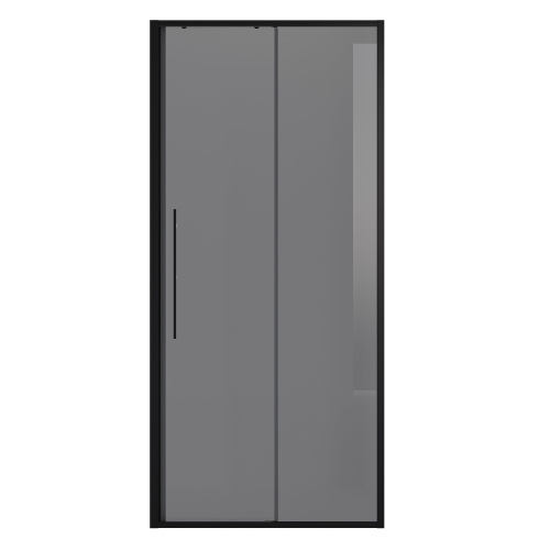 картинка Дверь в нишу NG-85-11TB (110*195) черный матовый, стекло тонированное, 1 место от магазина Сантехстрой