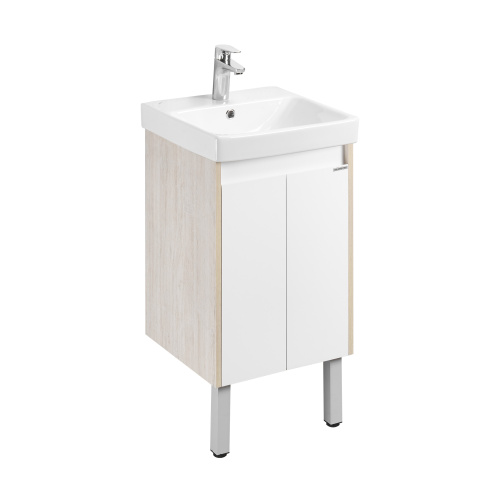картинка Тумба под раковину AQUATON Сканди 45 Doors универсальная, Белый/Дуб Верона (1A278701SDB20) от магазина Сантехстрой