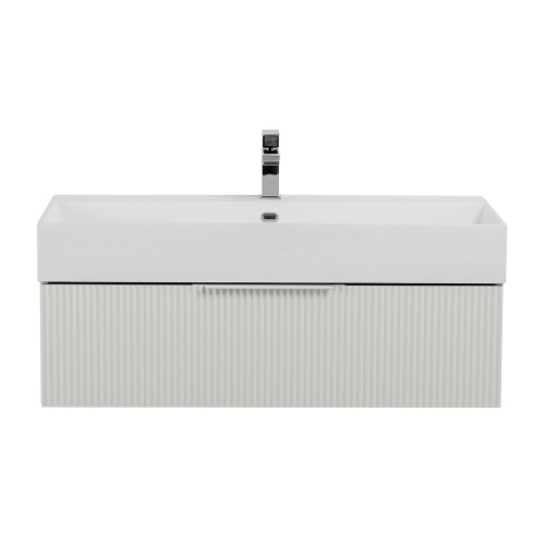 картинка Тумба под раковину PREMIUM с выдвижным ящиком, 55421 Plisse Bianco opaco, 90x44x25 от магазина Сантехстрой