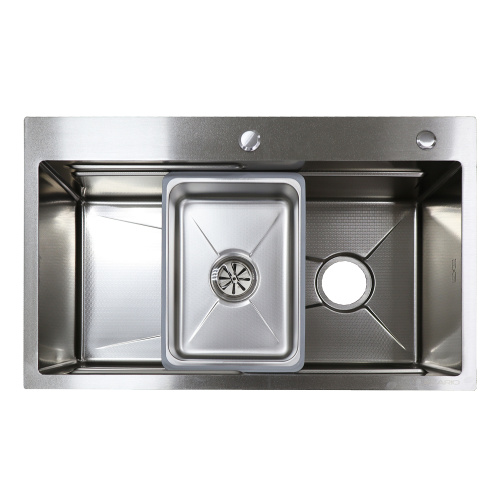 картинка Кухонная мойка AZARIO NAOMI (750*460*220) нержавеющая сталь серебро соты (сифон, корзина, доска) (AZS7546H) от магазина Сантехстрой