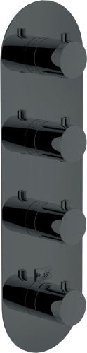 изображение we00104/tflp plus термостатический смеситель для ванны 4 выхода (внешняя часть), глянцевый черный