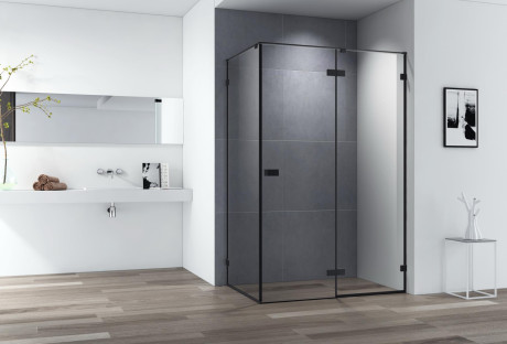 картинка Душевой уголок 118х90 см Cezares BELLAGIO-AH-1-120/90-C-NERO прозрачное от магазина Сантехстрой