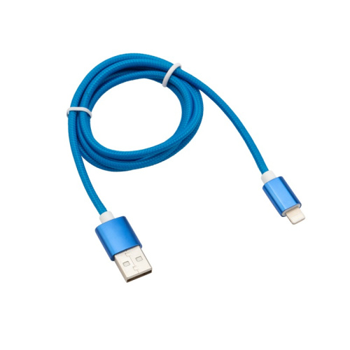 картинка Кабель REXANT USB-Lightning 1 м,  синяя нейлоновая оплетка от магазина Сантехстрой