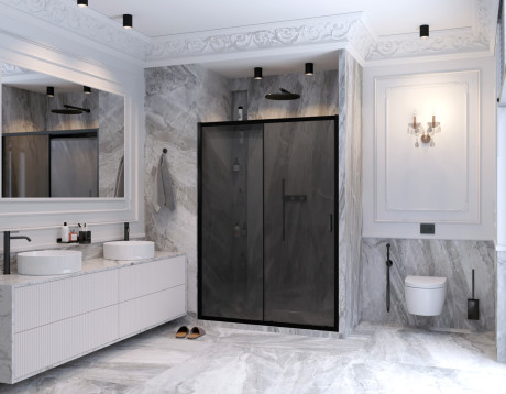 картинка Душевая дверь 140 см Ambassador Forsa 17022220ABB тонированное от магазина Сантехстрой