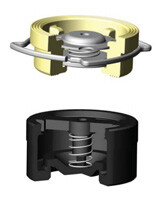 картинка Клапан обратный осевой, межфланцевый, PN16, DN65, латунь/нержавеющая сталь от магазина Сантехстрой